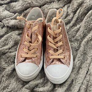 Converse Rose Gold Sparkle sneakers US kids size 3 - woman’s 5.5
